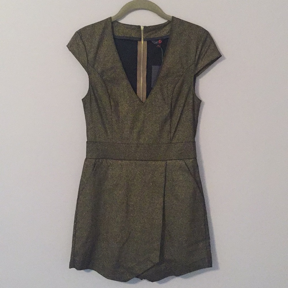 G by Guess Metallic Gold Romper